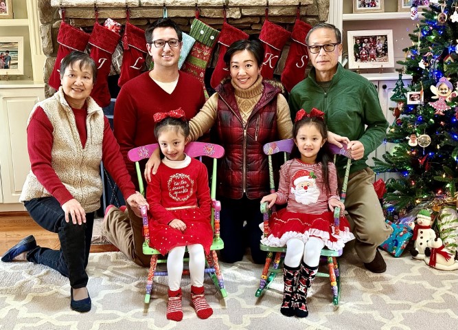 Dr. Jiaxi Ding's family at Christmas